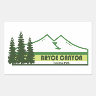 Bryce Canyon National Park Grönt Rand Rektangulärt Klistermärke