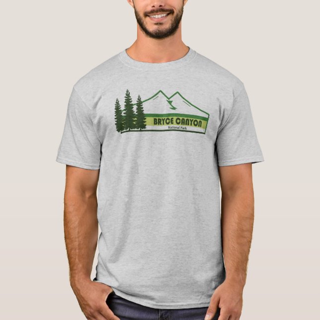 Bryce Canyon National Park Grönt Rand T Shirt (Framsida)