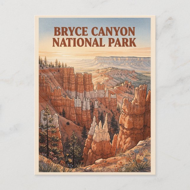 Bryce Canyon National Park Hoodoo-landskap Vykort (Framsida)