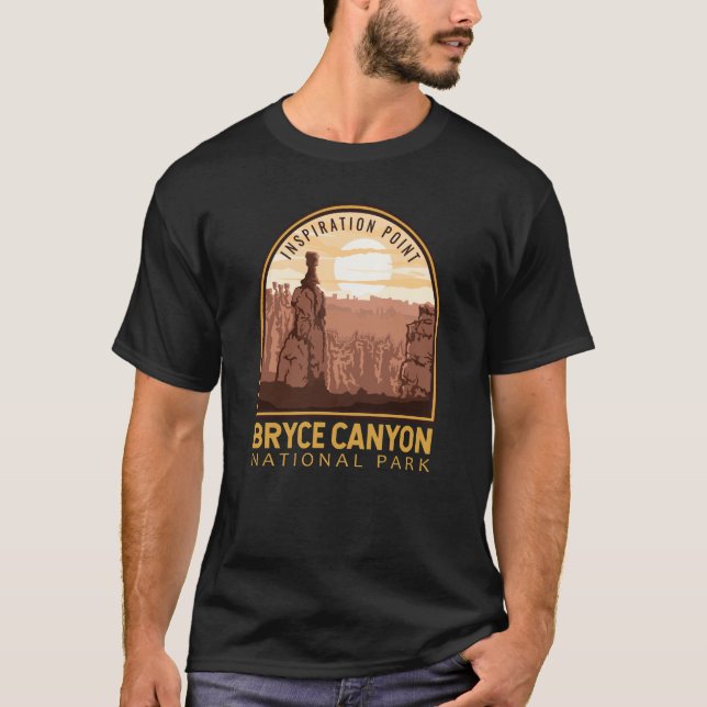 Bryce Canyon National Park Inspiration Point Retro T Shirt (Framsida)