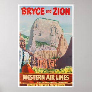 Bryce Canyon National Park Poster Zion Art Västerl