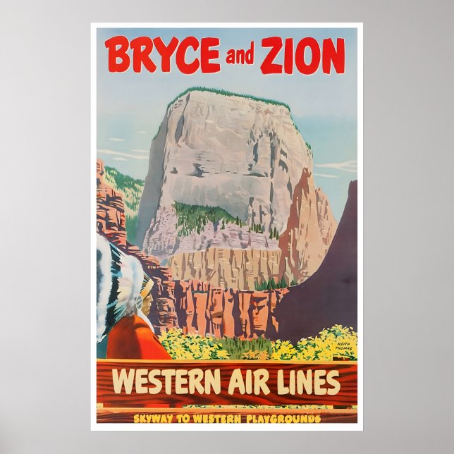 Bryce Canyon National Park Poster Zion Art Västerl (Framsidan)