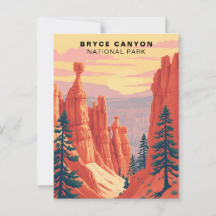 Bryce Canyon National Park Retro USA Vykort