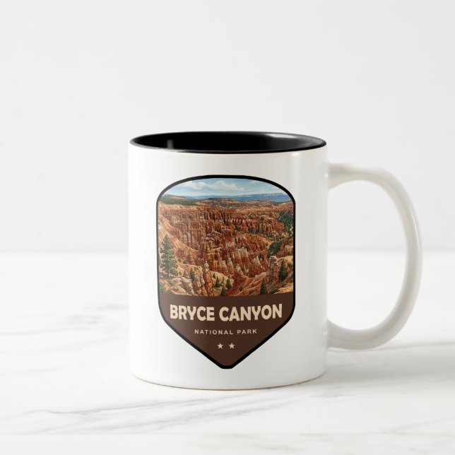 Bryce Canyon National Park-sköld Två-Tonad Mugg (Höger)