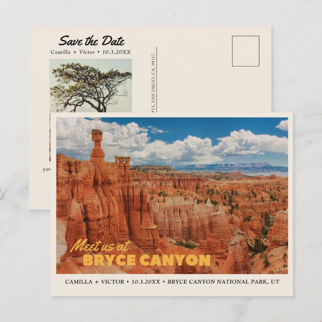 Bryce Canyon National Park Spara datum Postkort Vykort (Fram/baksida)
