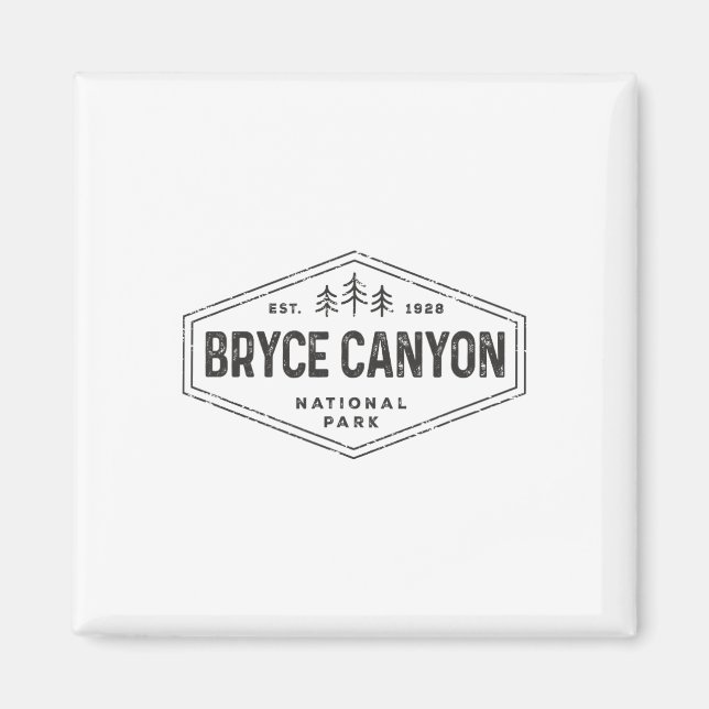 Bryce Canyon National Park T-shirt Retro Hexagon D Magnet (Framsidan)