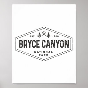 Bryce Canyon National Park T-shirt Retro Hexagon D Poster