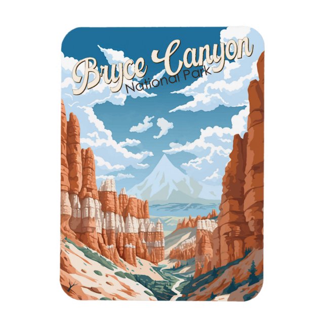 Bryce Canyon National Park Trail Illustration Magnet (Vertikal)