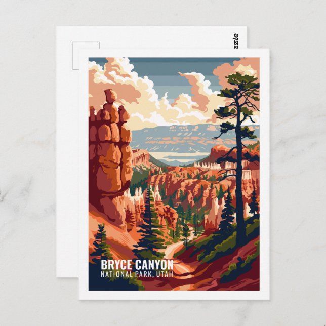 Bryce Canyon National Park Utah USA Vykort (Fram/baksida)