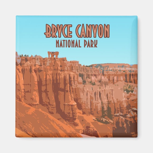 Bryce Canyon National Park Utah Vintage Magnet (Framsidan)