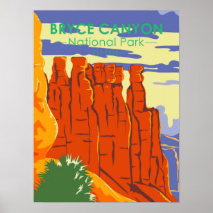 Bryce Canyon National Park Utah Vintage Poster