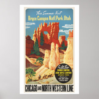 Bryce Canyon National Park Utah Vintage Resa Poster