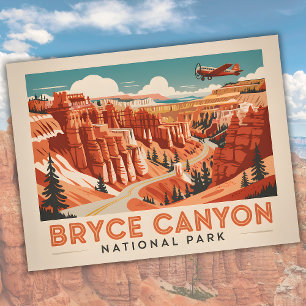 Bryce Canyon National Park Vintage Utah Travel Vykort