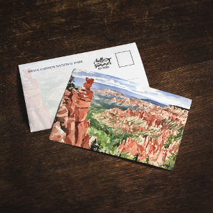 Bryce Canyon National Park Watercolor Postcard Inbjudningar