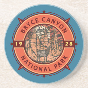 Bryce Canyon nationalpark Elk Retro Compass Underlägg