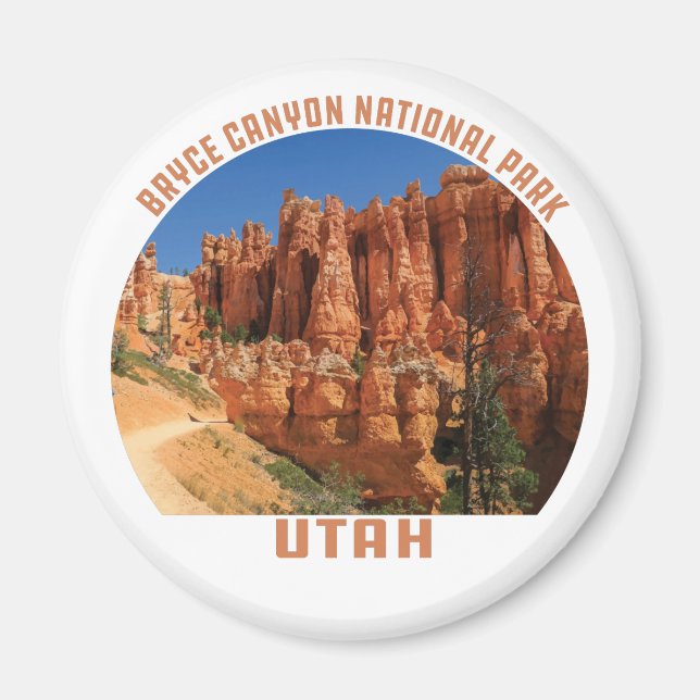 Bryce Canyon nationalpark hoodoos utah vintage Magnet (Framsidan)