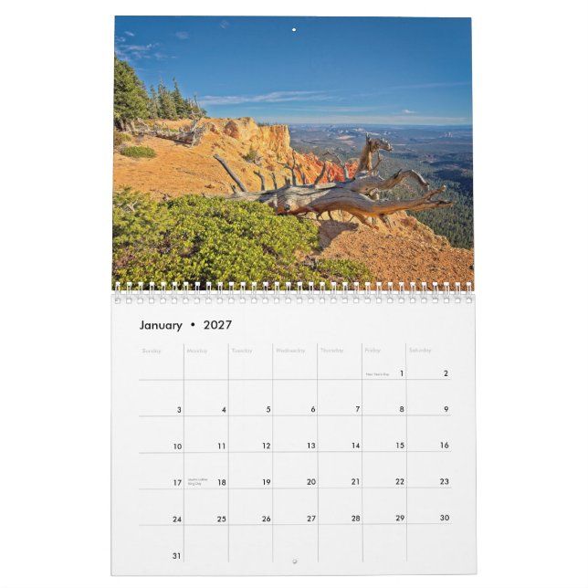 Bryce Canyon nationalpark Kalender (Jan 2027)