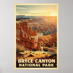 Bryce Canyon Nationalpark Retro Poster