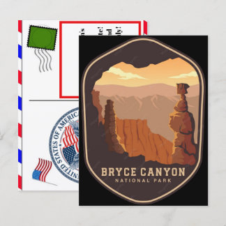 Bryce canyon nationalpark solnedgångsvy helg vykort