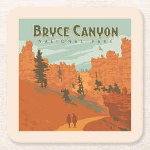 Bryce Canyon nationalpark Sten Formations Underlägg Papper Kvadrat