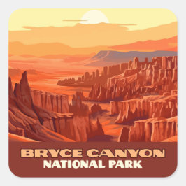 Bryce Canyon nationalpark Utah-bergen Fyrkantigt Klistermärke