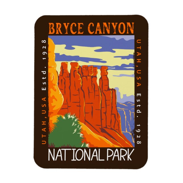 Bryce Canyon nationalpark Utah Distress Magnet (Vertikal)