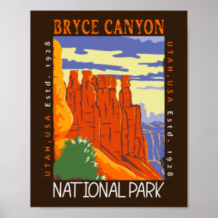 Bryce Canyon nationalpark Utah Distress Poster