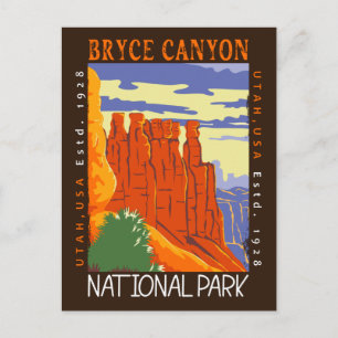 Bryce Canyon nationalpark Utah Distress Vykort