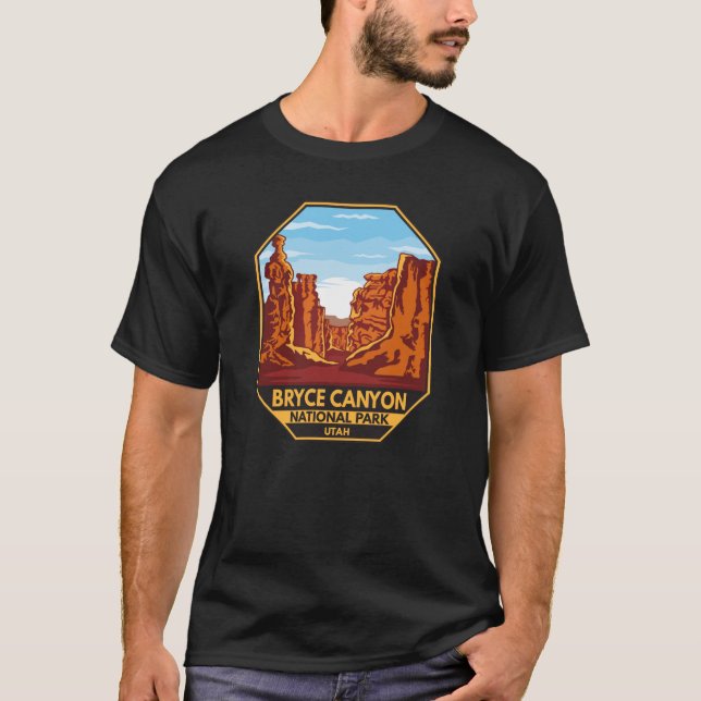 Bryce Canyon nationalpark Utah Emblem T Shirt (Framsida)
