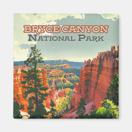 Bryce Canyon nationalpark Utah Hoodoo Retro Magnet