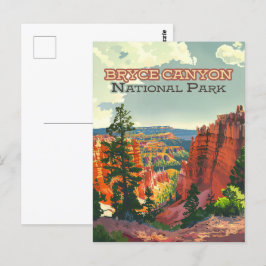 Bryce Canyon nationalpark Utah Hoodoo Retro Vykort