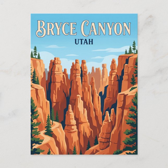 Bryce Canyon Nationalpark Utah Vykort (Framsida)