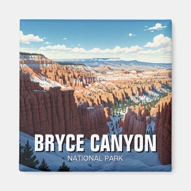 Bryce Canyon nationalpark Utah Winter Magnet (Framsidan)