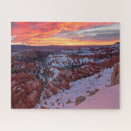 Bryce Canyon nationalpark vid Sunrise i Winter Pussel