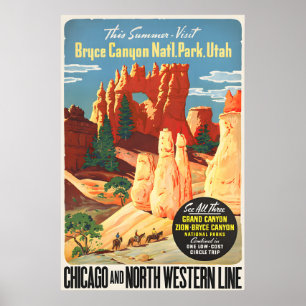 Bryce Canyon Nationalpark Vintageaffisch Poster