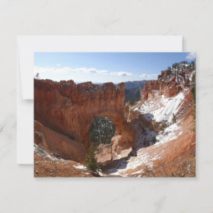 Bryce Canyon Natural Bridge Snowy Ligcape Photo