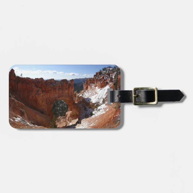 Bryce Canyon Natural Bridge Snowy Ligcape Photo Bagagebricka (Horisontell Framsida)