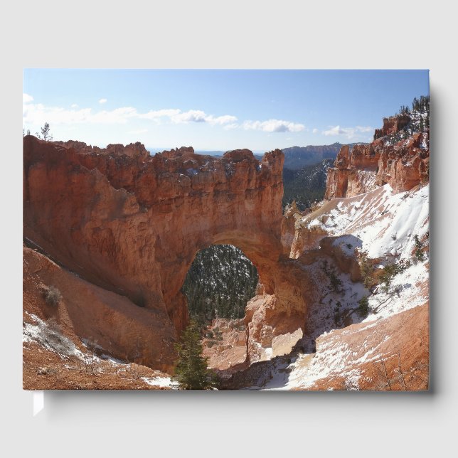 Bryce Canyon Natural Bridge Snowy Ligcape Photo Gästböcker (Framsida)