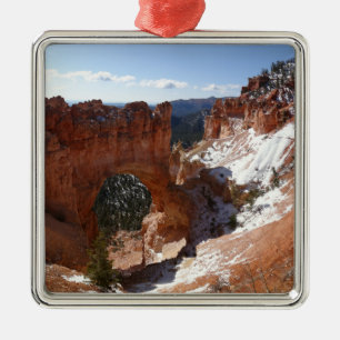 Bryce Canyon Natural Bridge Snowy Ligcape Photo Julgransprydnad Metall