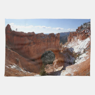Bryce Canyon Natural Bridge Snowy Ligcape Photo Kökshandduk