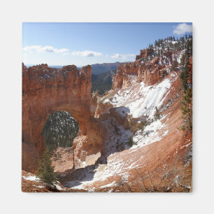 Bryce Canyon Natural Bridge Snowy Ligcape Photo Magnet