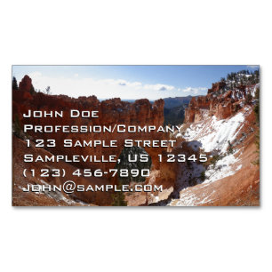 Bryce Canyon Natural Bridge Snowy Ligcape Photo Magnetiska Visitkort