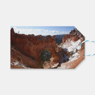 Bryce Canyon Natural Bridge Snowy Ligcape Photo Presentetikett