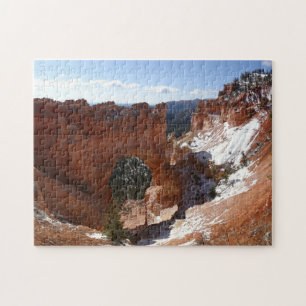 Bryce Canyon Natural Bridge Snowy Ligcape Photo Pussel