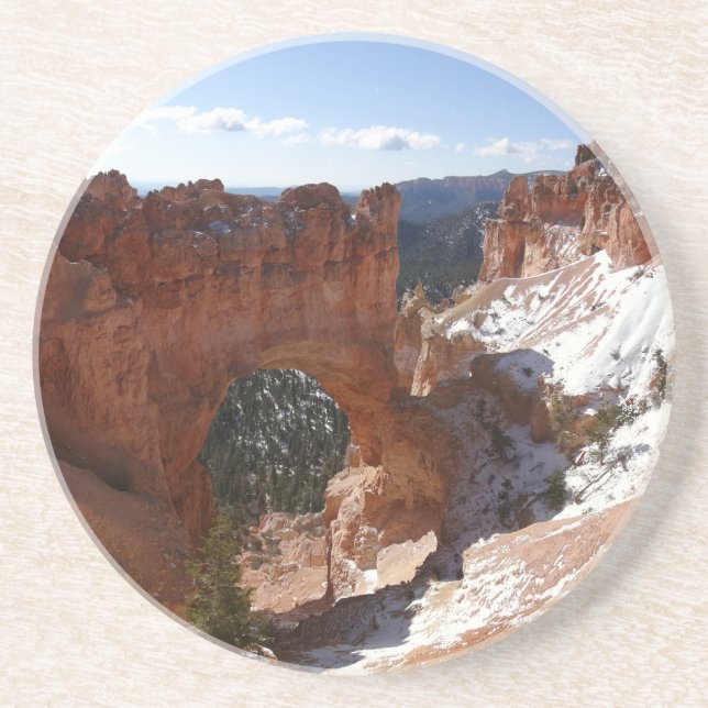 Bryce Canyon Natural Bridge Snowy Ligcape Photo Underlägg (Framsidan)
