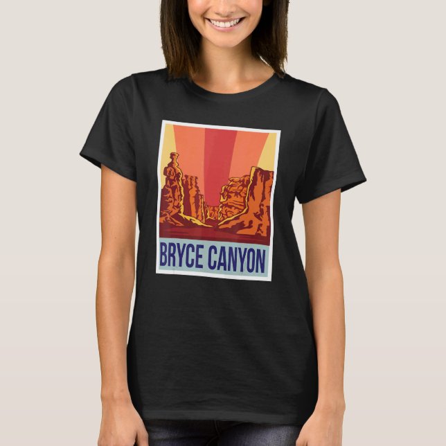 Bryce Canyon Retro National Park Souvenir Utah Roc T Shirt (Framsida)