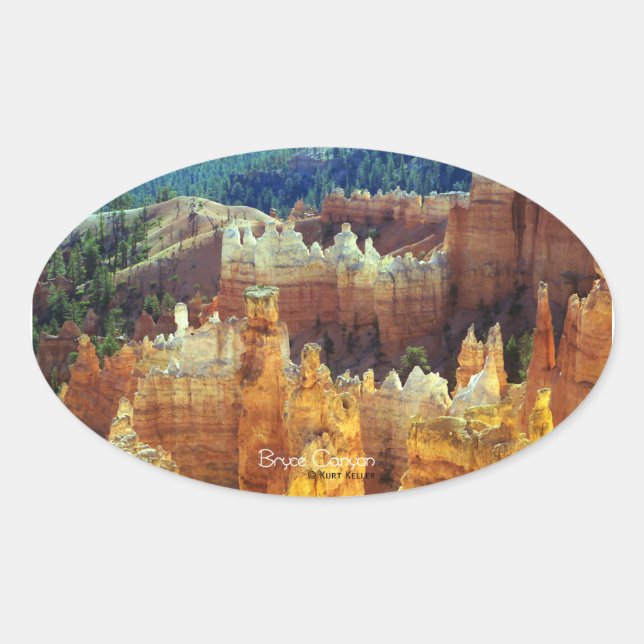 Bryce Canyon Stickers Ovalt Klistermärke (Framsida)