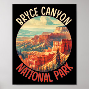 Bryce Canyon USA delstat-Utah Vintage Nation Parks Poster