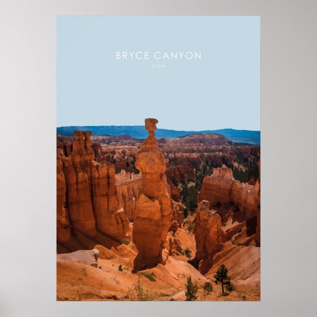 Bryce Canyon, Utah Travel Artwork Poster (Framsidan)