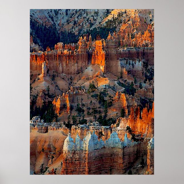 Bryce Canyon vid Sunrise Poster (Framsidan)